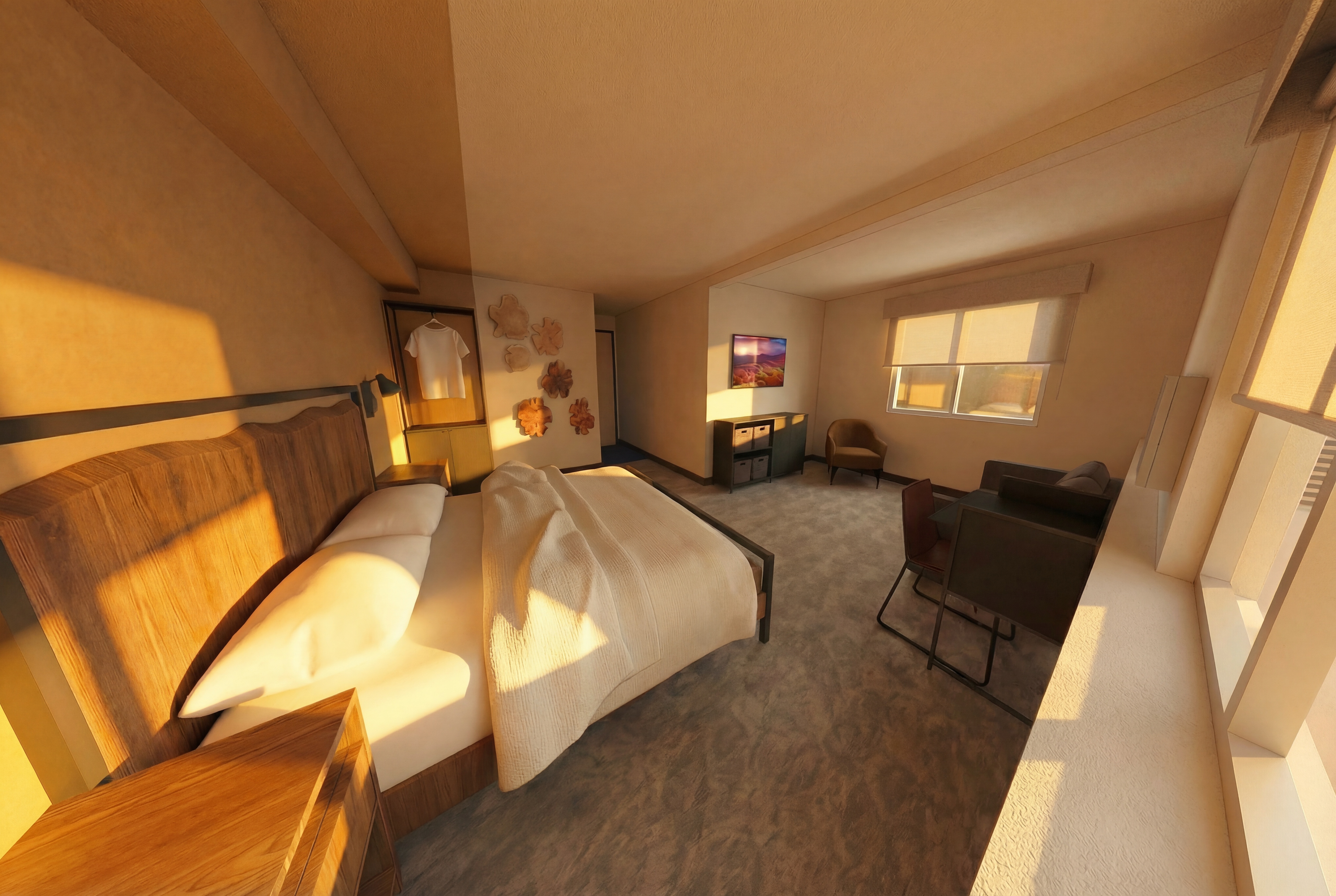 Room 106 Bedroom at The Outrider Hotel Manitou Springs