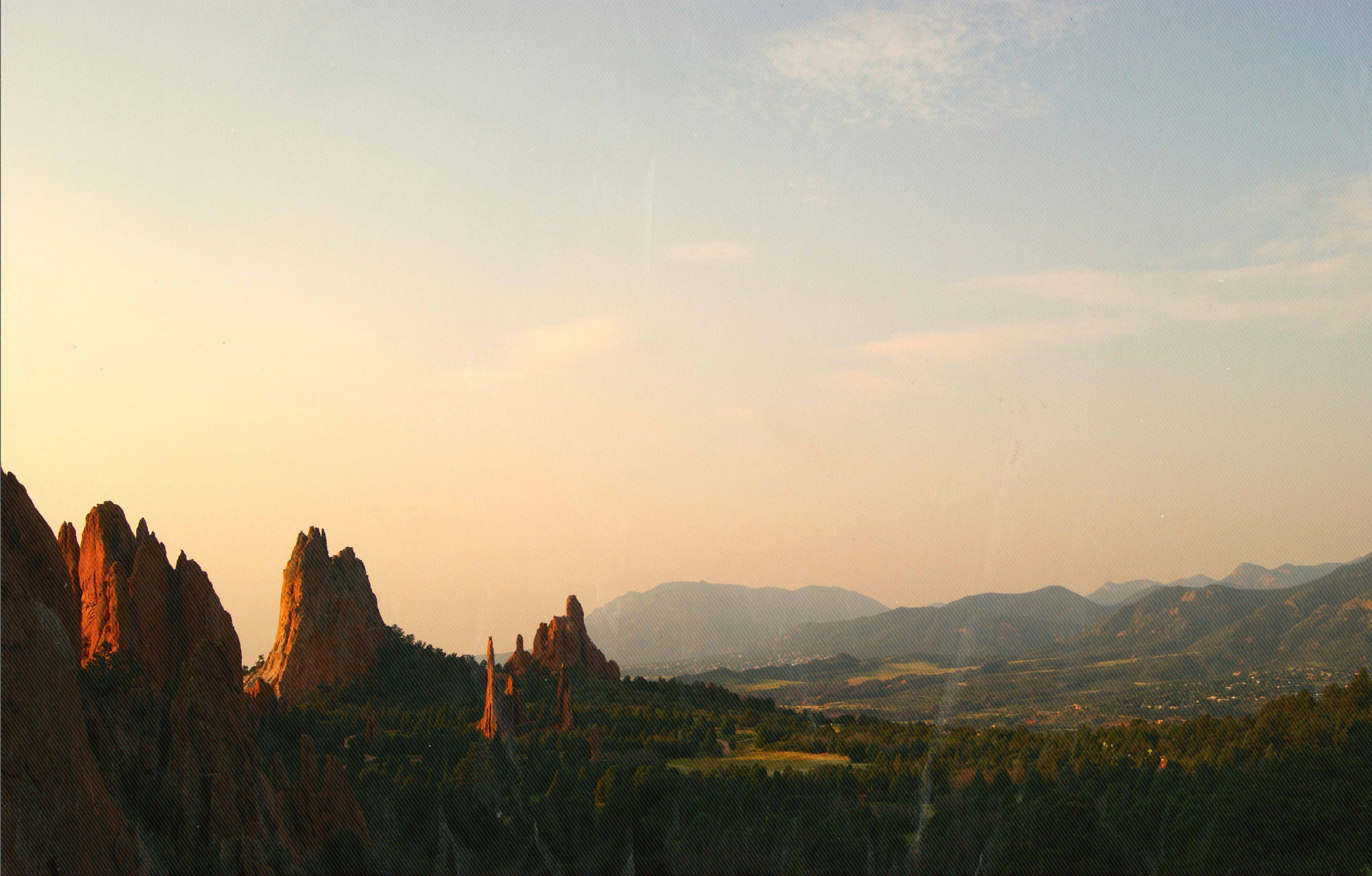Garden of the Gods rock formations at sunset — near The Outrider Hotel in Manitou Springs