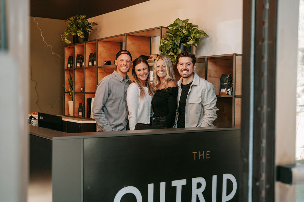 The two families behind The Outrider Hotel at the grand opening in Manitou Springs, Colorado
